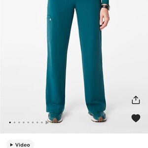 Figs Women's Wide-Leg Scrub Pants in Teal